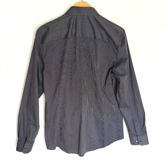 size 43/17 Dolce & Gabbana Mens Sicilia slim fit Black Pinstripe Button-Up dress - Picture 8 of 10